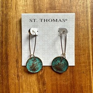 Turquoise and Bronze St. Thomas Round Earrings